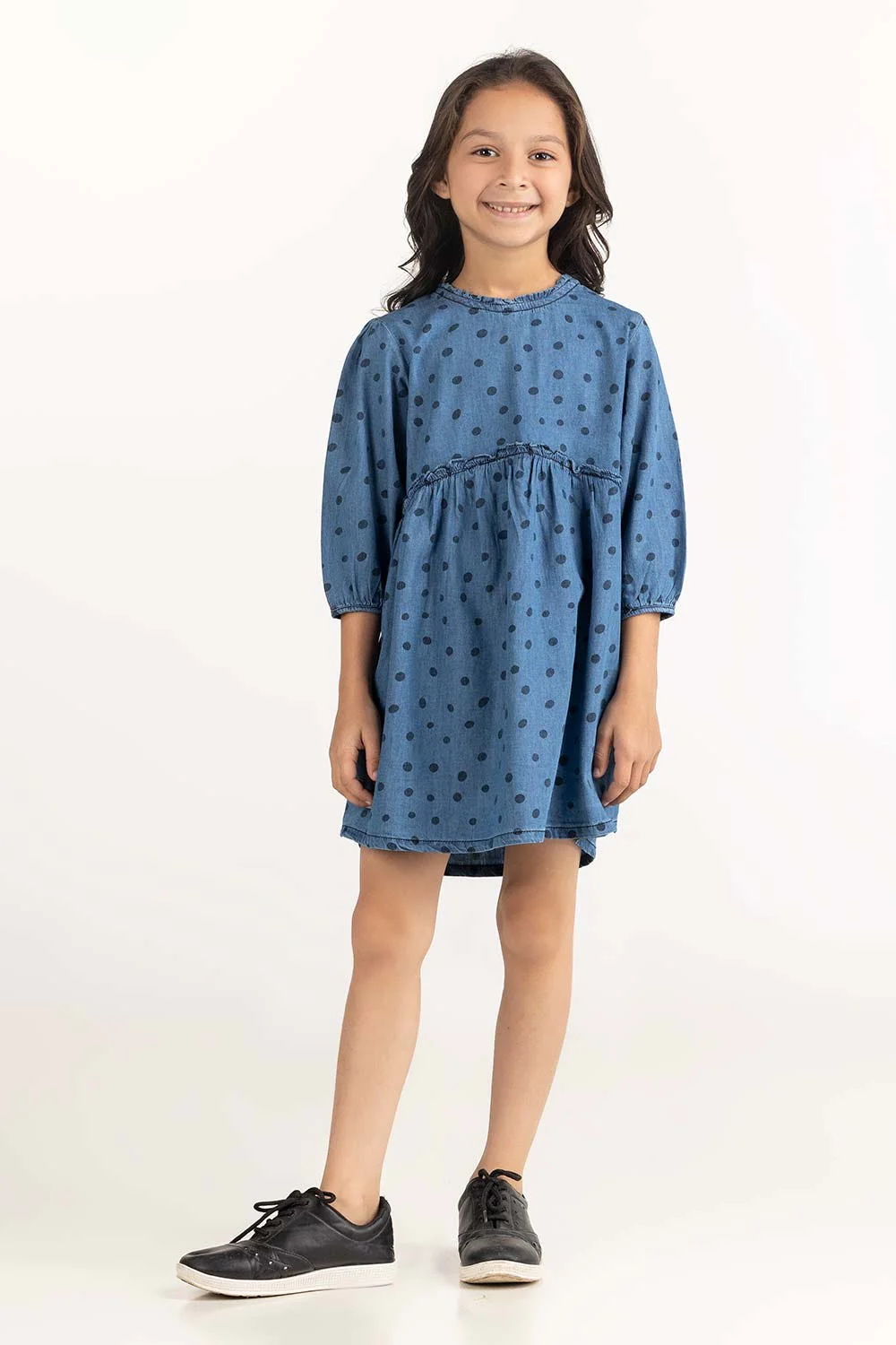 Toddler Girl Blue Dress - Image 3