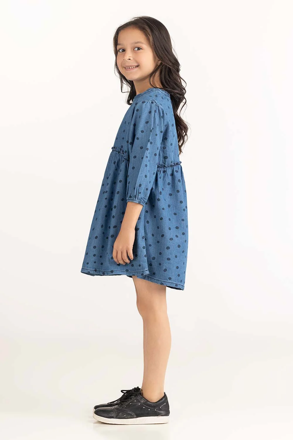 Toddler Girl Blue Dress - Image 4