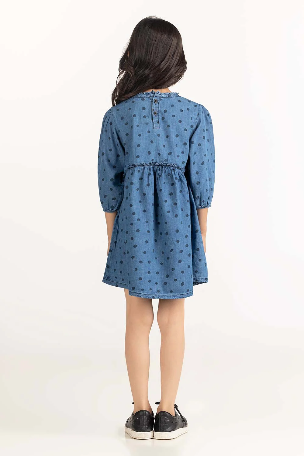 Toddler Girl Blue Dress - Image 5