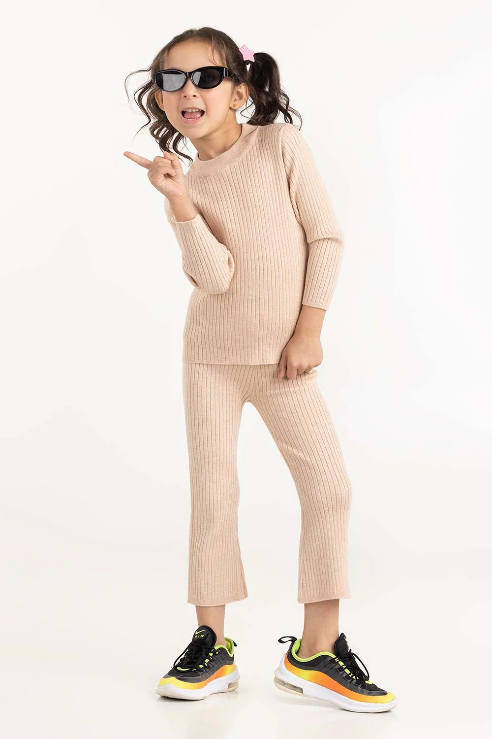 Toddler Girl Brown Ribbed Knit Legging - Image 4