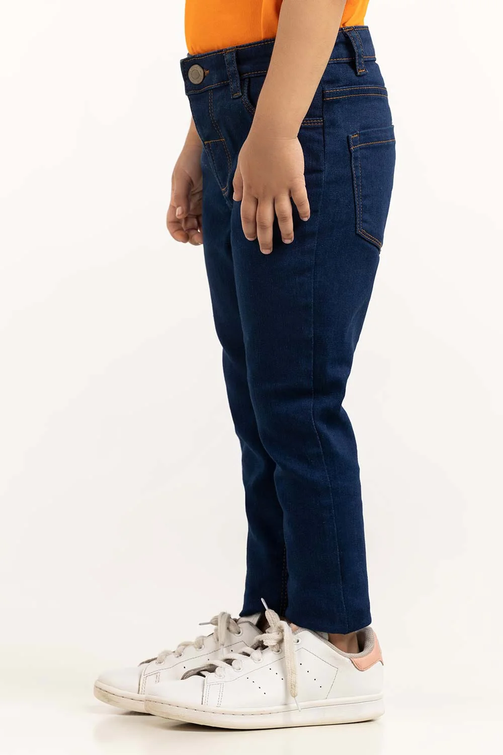 Toddler Girl Dark Blue Jeans - Image 3
