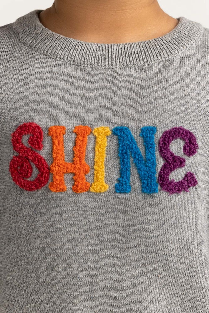 Toddler Girl Grey Basic Sweater - Image 5