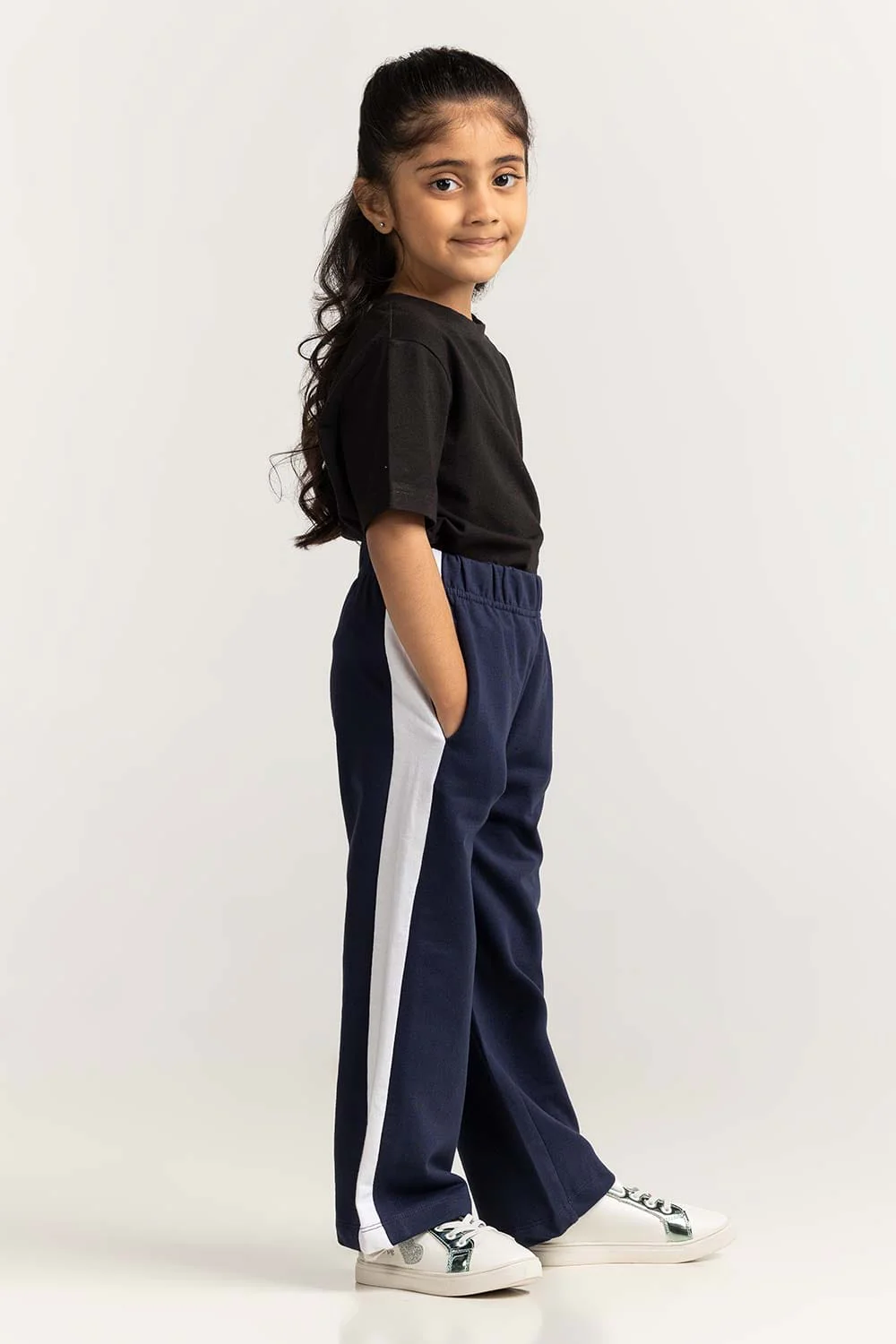 Toddler Girl Navy Blue Basic Trouser - Image 4