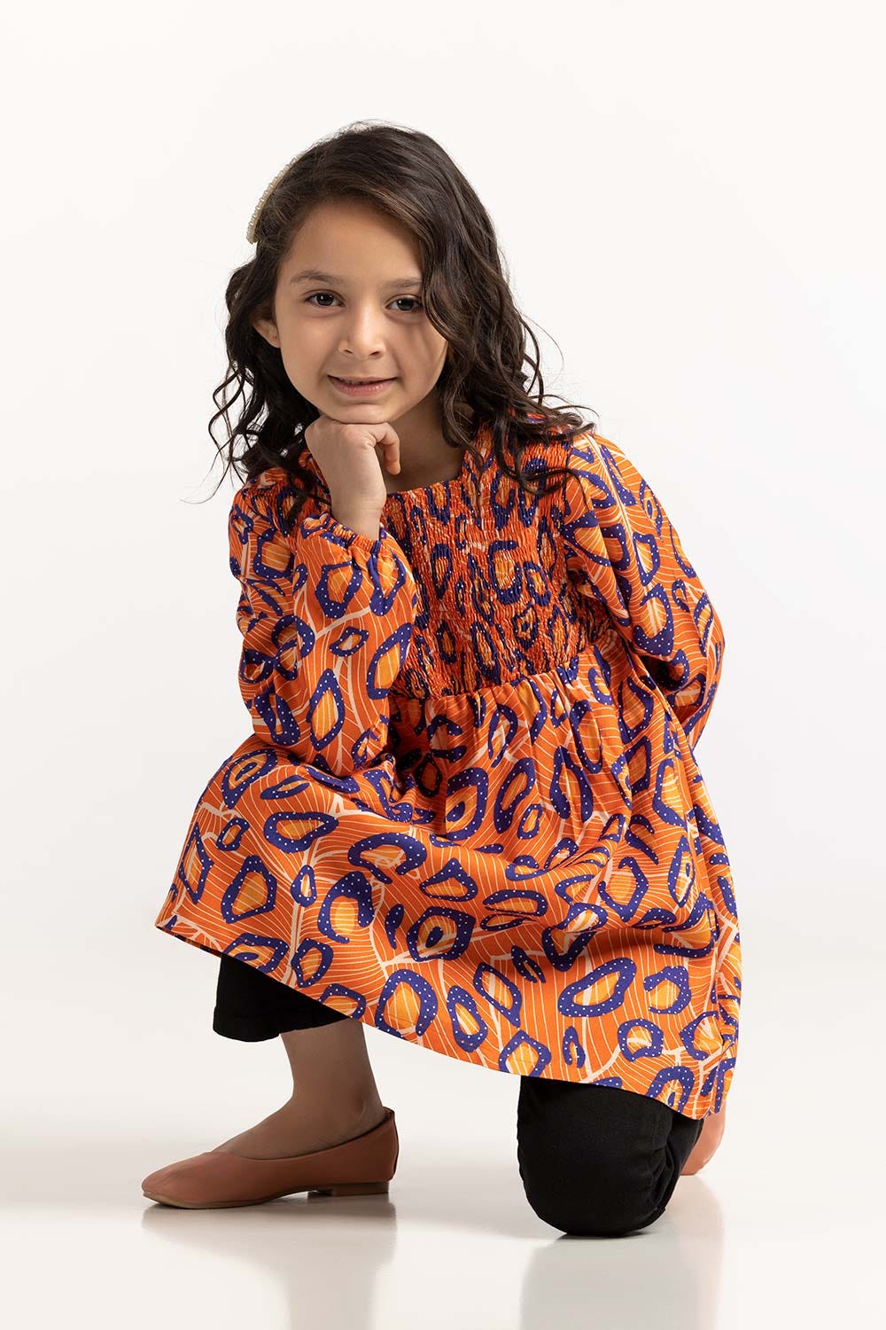 Toddler Girl Orange Blouse - Image 3