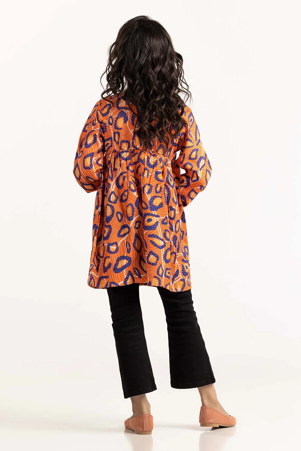 Toddler Girl Orange Blouse - Image 4