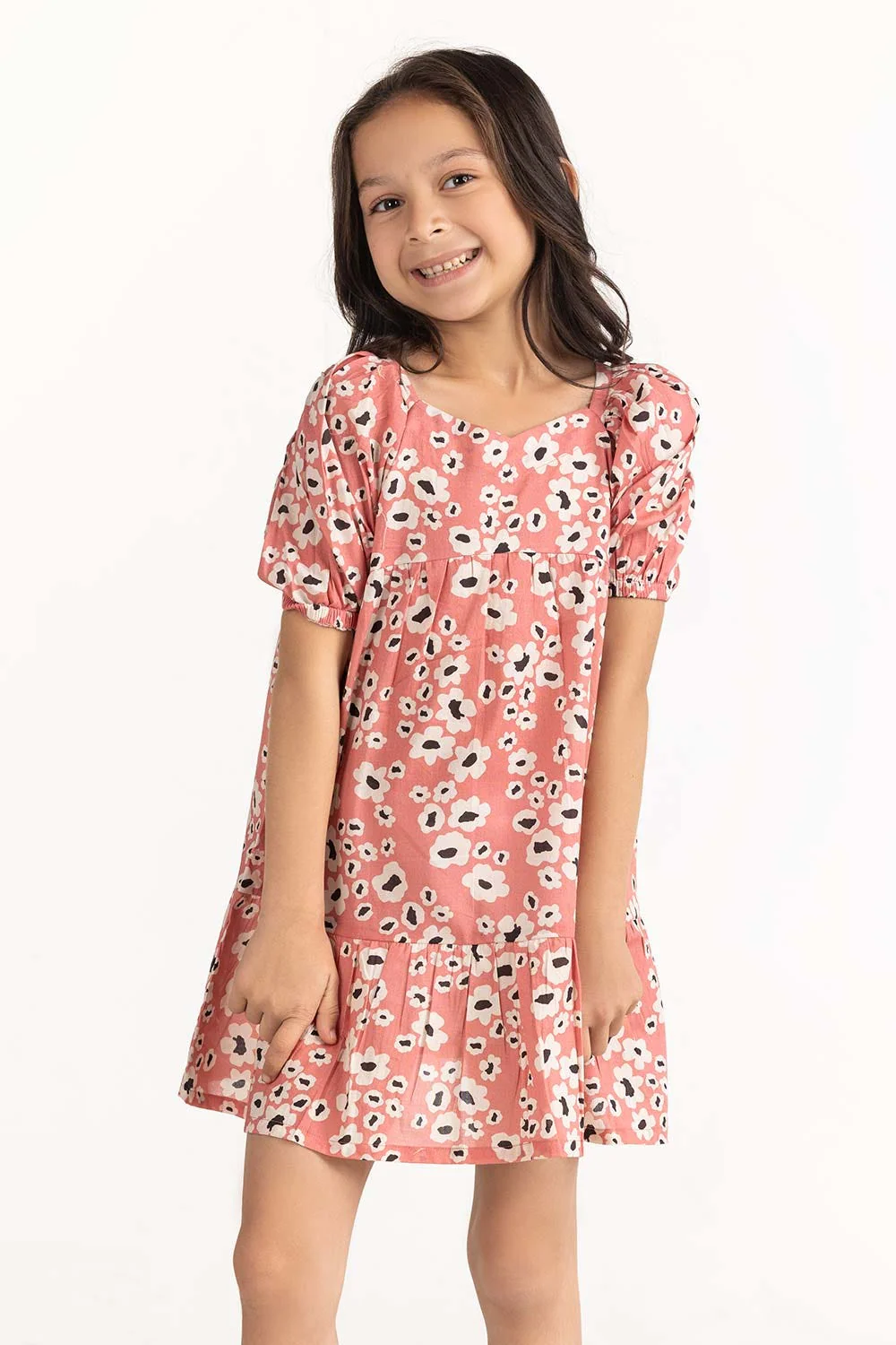 Toddler Girl Orange Dress - Image 2