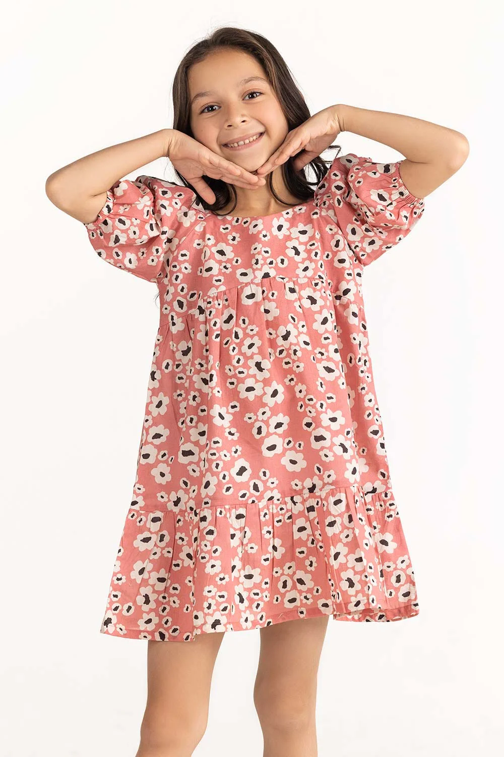 Toddler Girl Orange Dress - Image 3