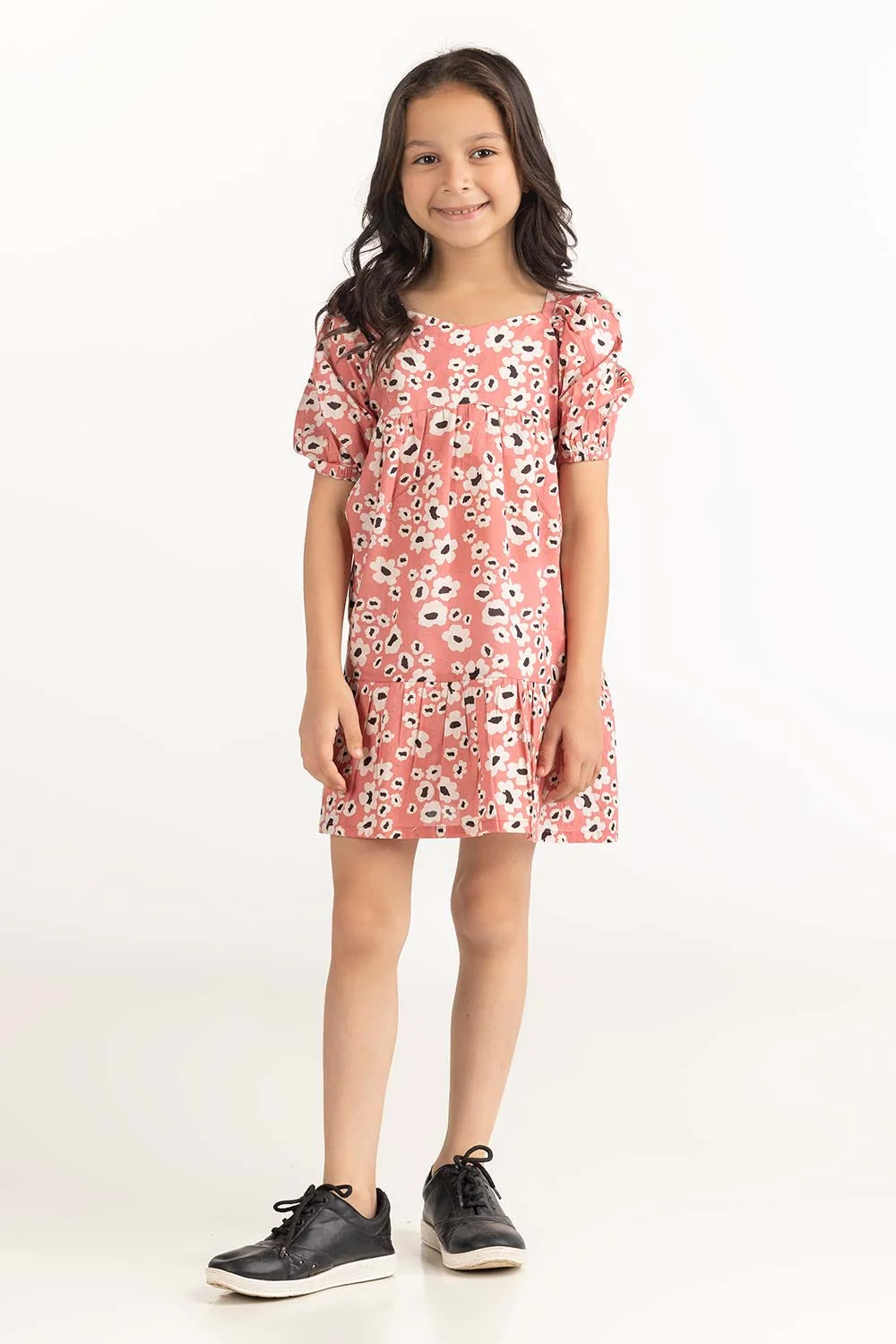 Toddler Girl Orange Dress - Image 4