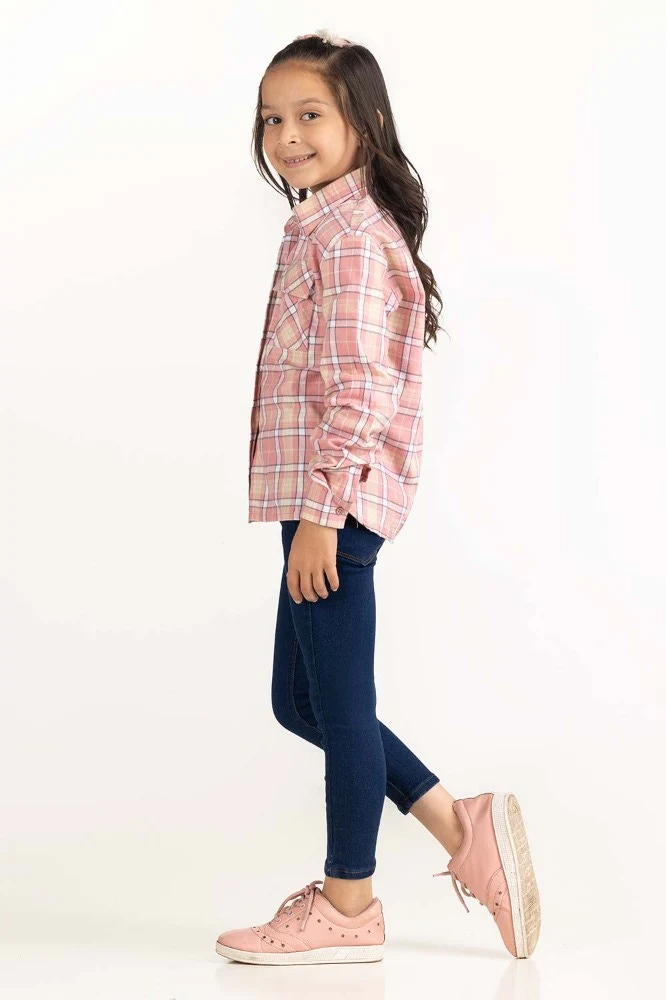 Toddler Girl Pink and White Casual Shirt - Image 4