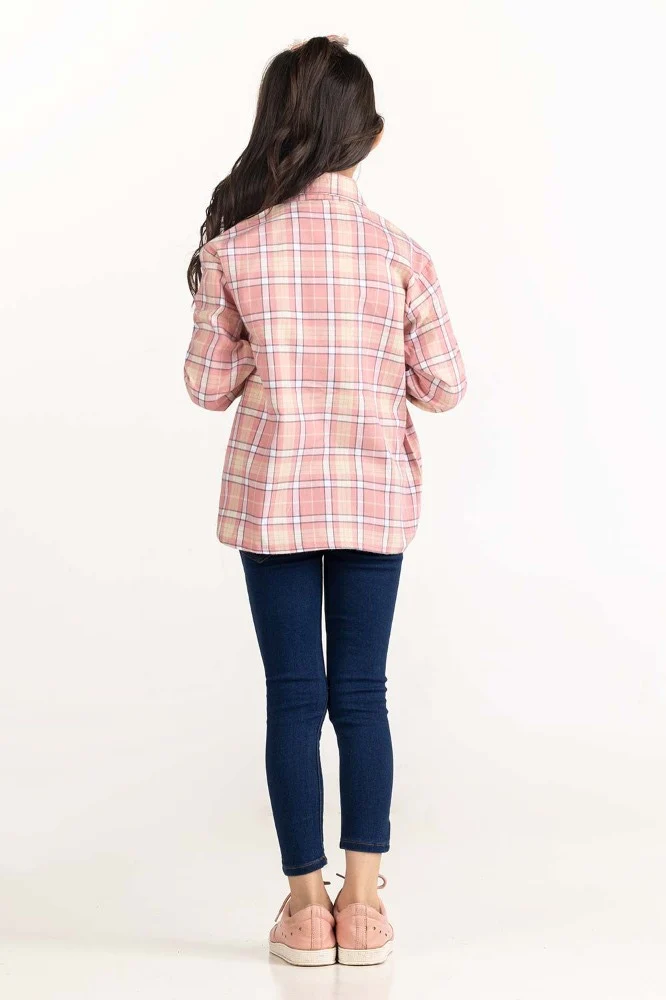 Toddler Girl Pink and White Casual Shirt - Image 5