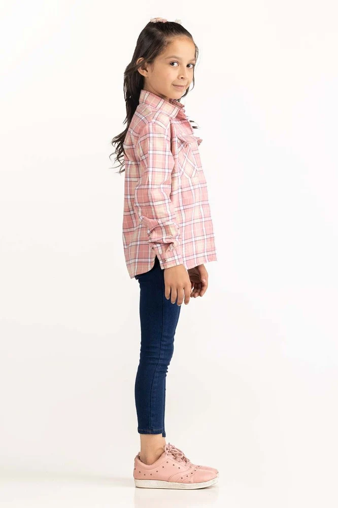 Toddler Girl Pink and White Casual Shirt - Image 6