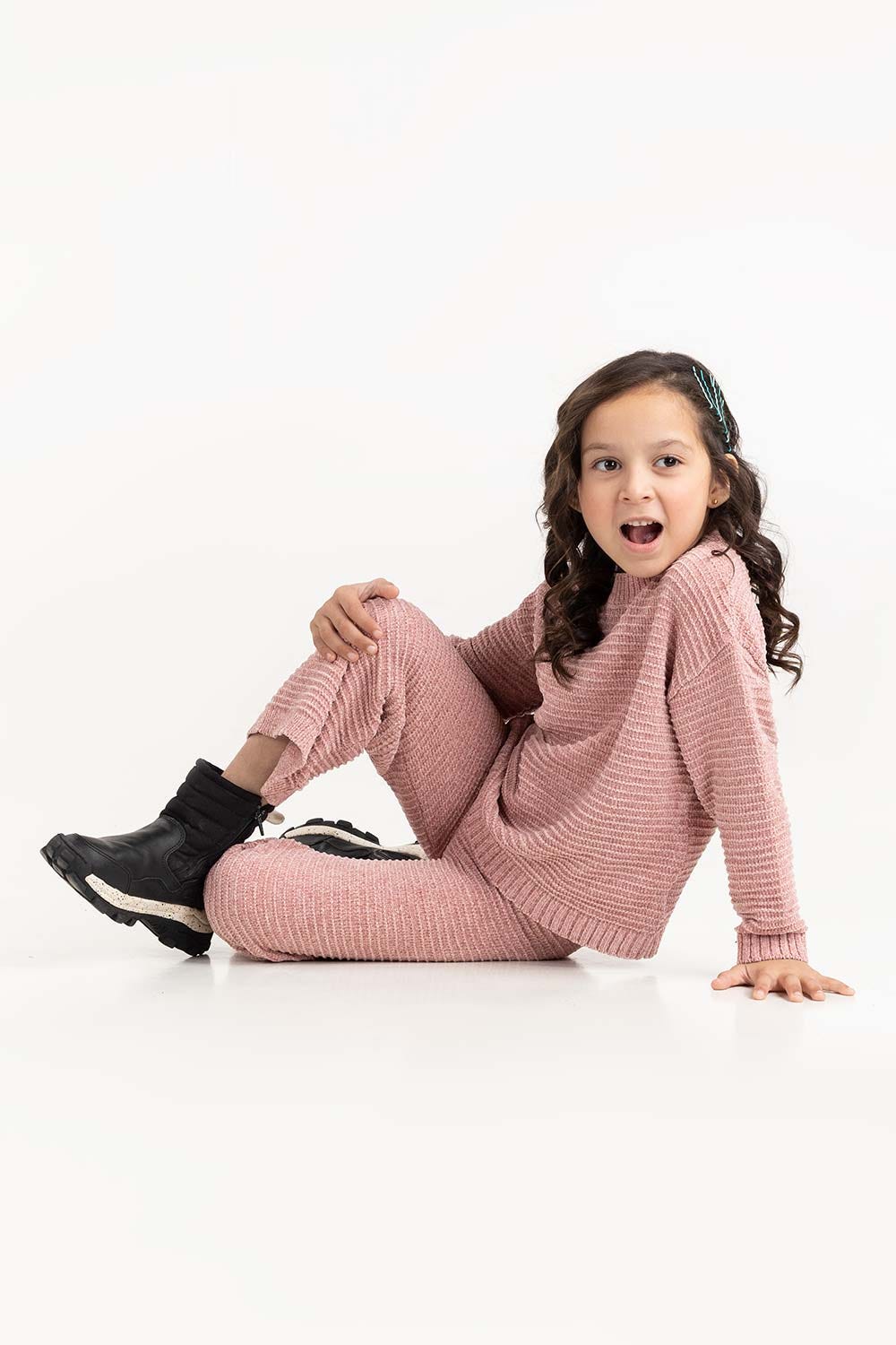 Toddler Girl Pink Knit Sweater - Image 4