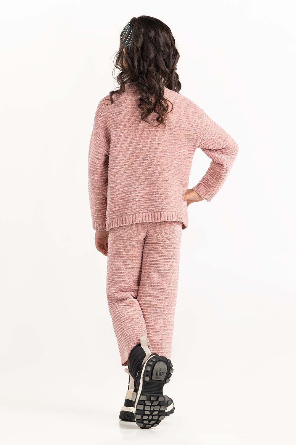 Toddler Girl Pink Knit Sweater - Image 6