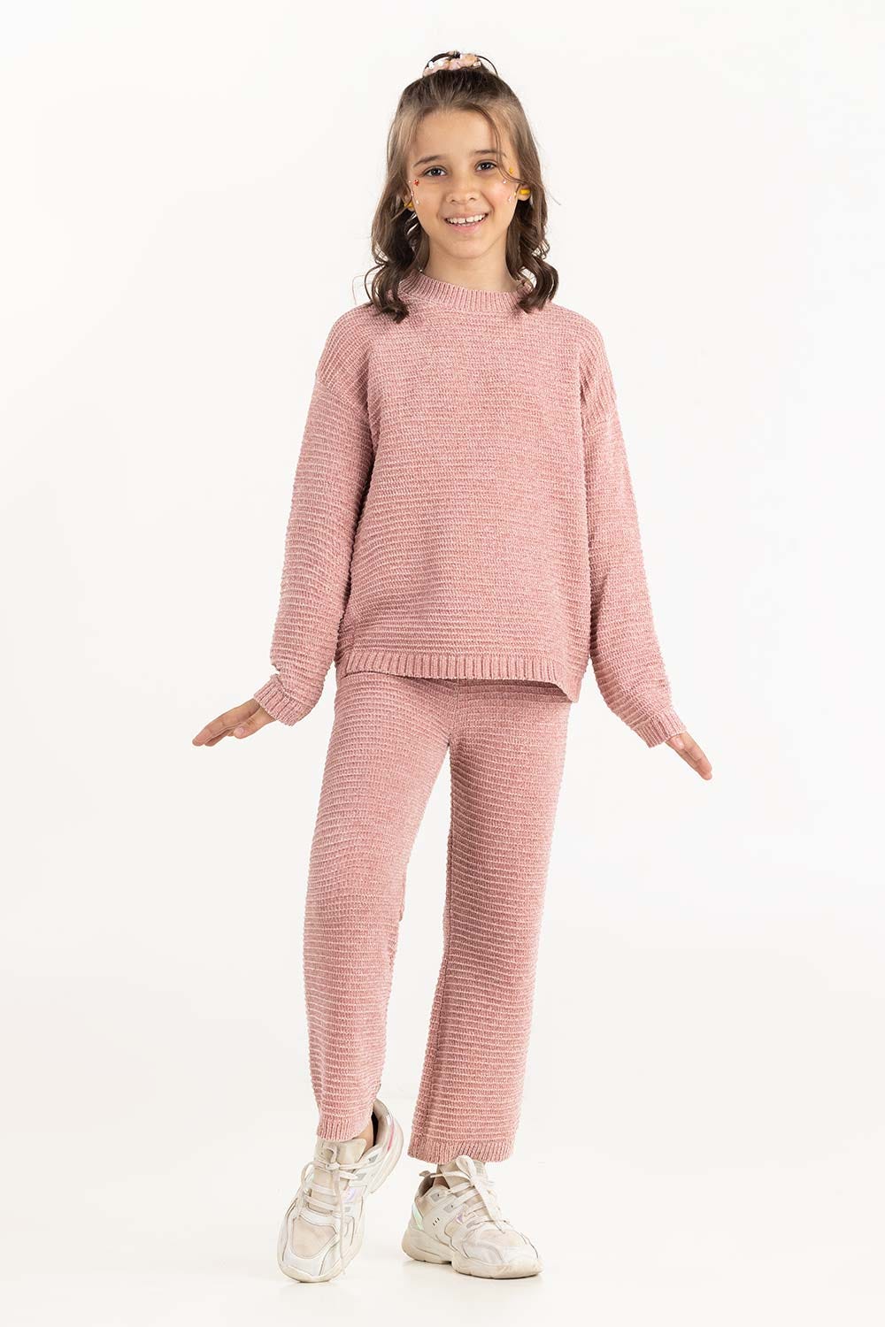 Toddler Girl Pink Knit Trouser - Image 3