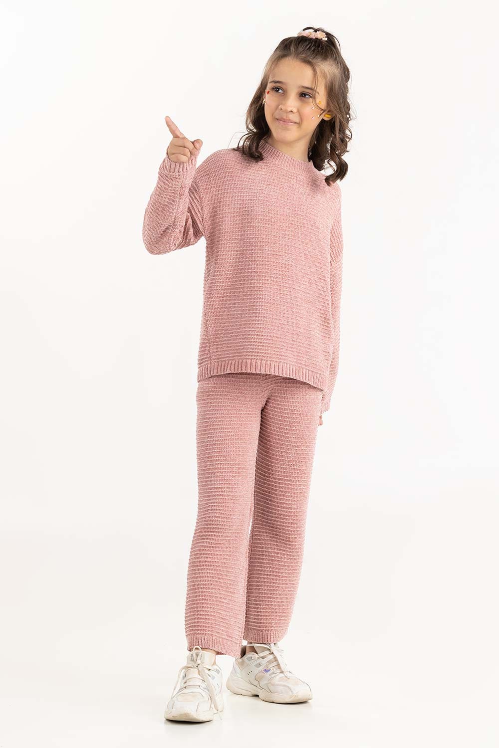 Toddler Girl Pink Knit Trouser - Image 5