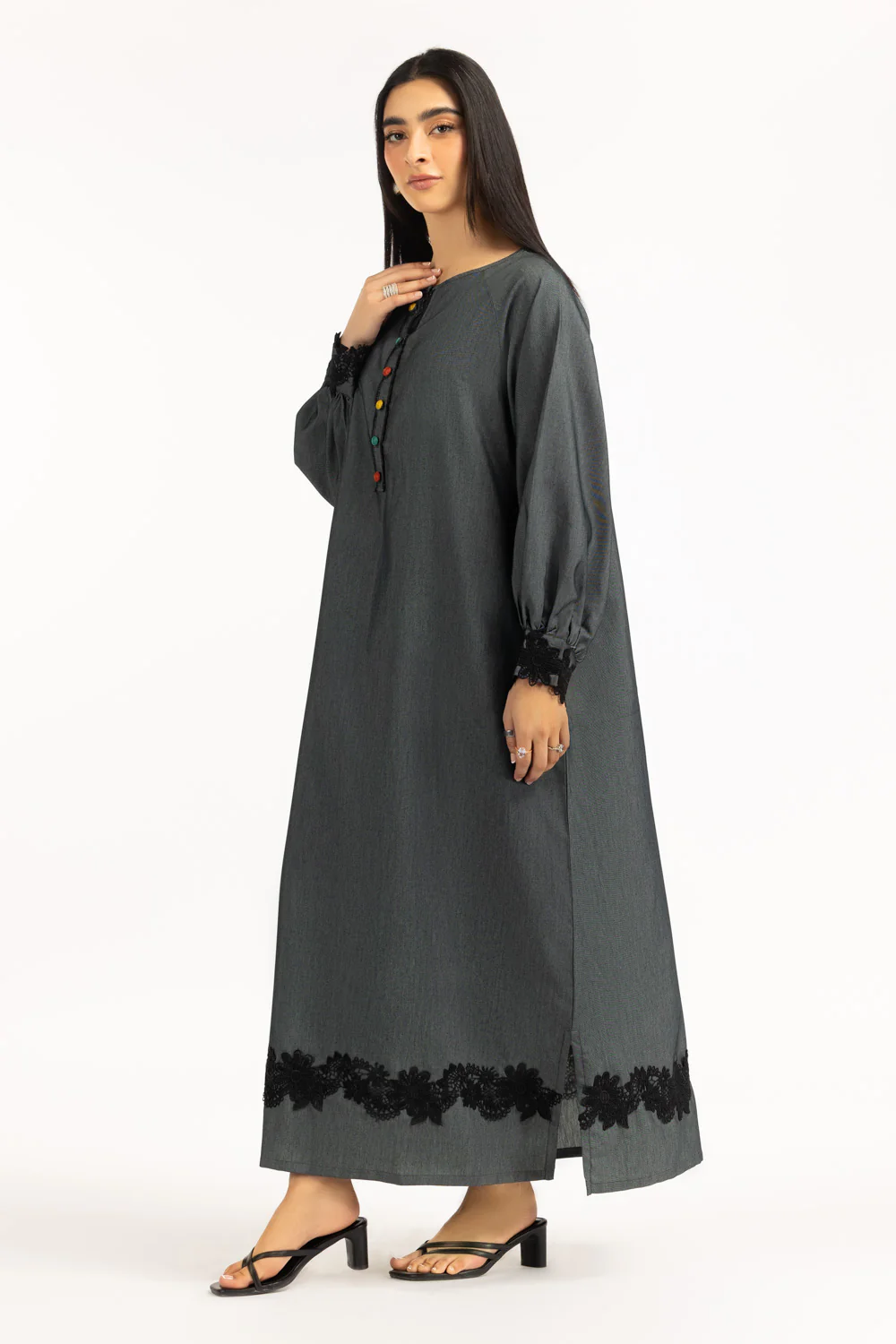 Twill Dyed Embellished Shirt - Image 3