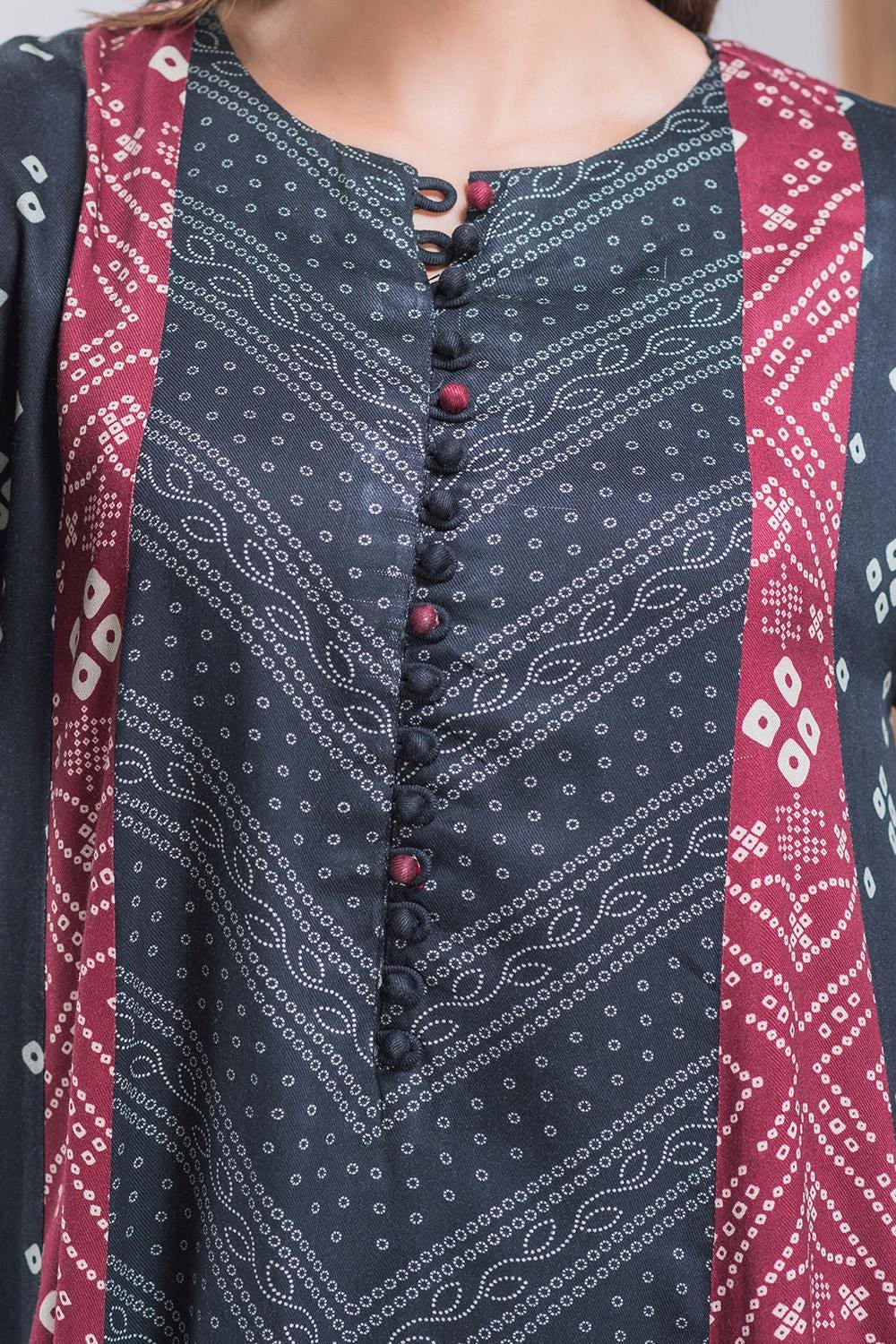 Twill Viscose Printed Frock And Printed Trouser - Image 2