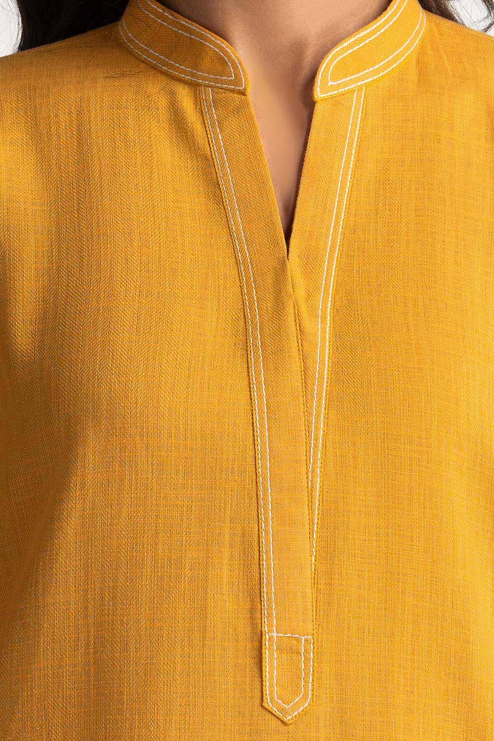Two-Tone Herringbone Embroidered Shirt And Trouser - Image 2