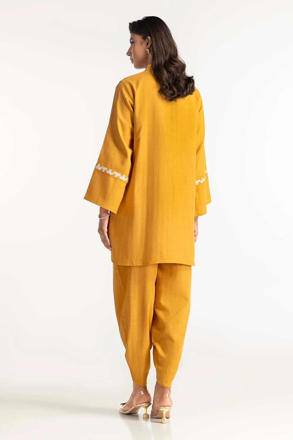 Two-Tone Herringbone Embroidered Shirt And Trouser - Image 3
