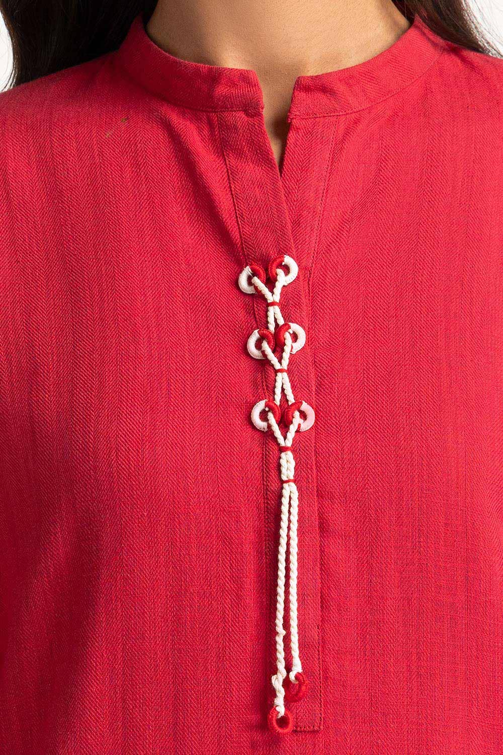 Two-Tone Herringbone Embroidered Shirt And Trouser - Image 2