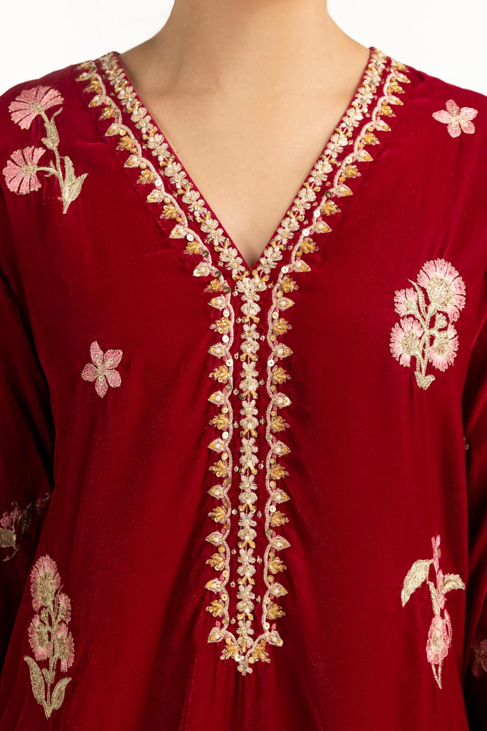 Velvet Embroidered Co-Ord Set - Image 4