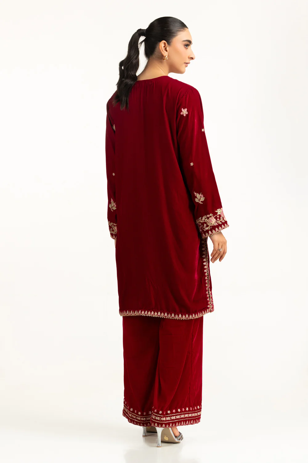 Velvet Embroidered Co-Ord Set - Image 5