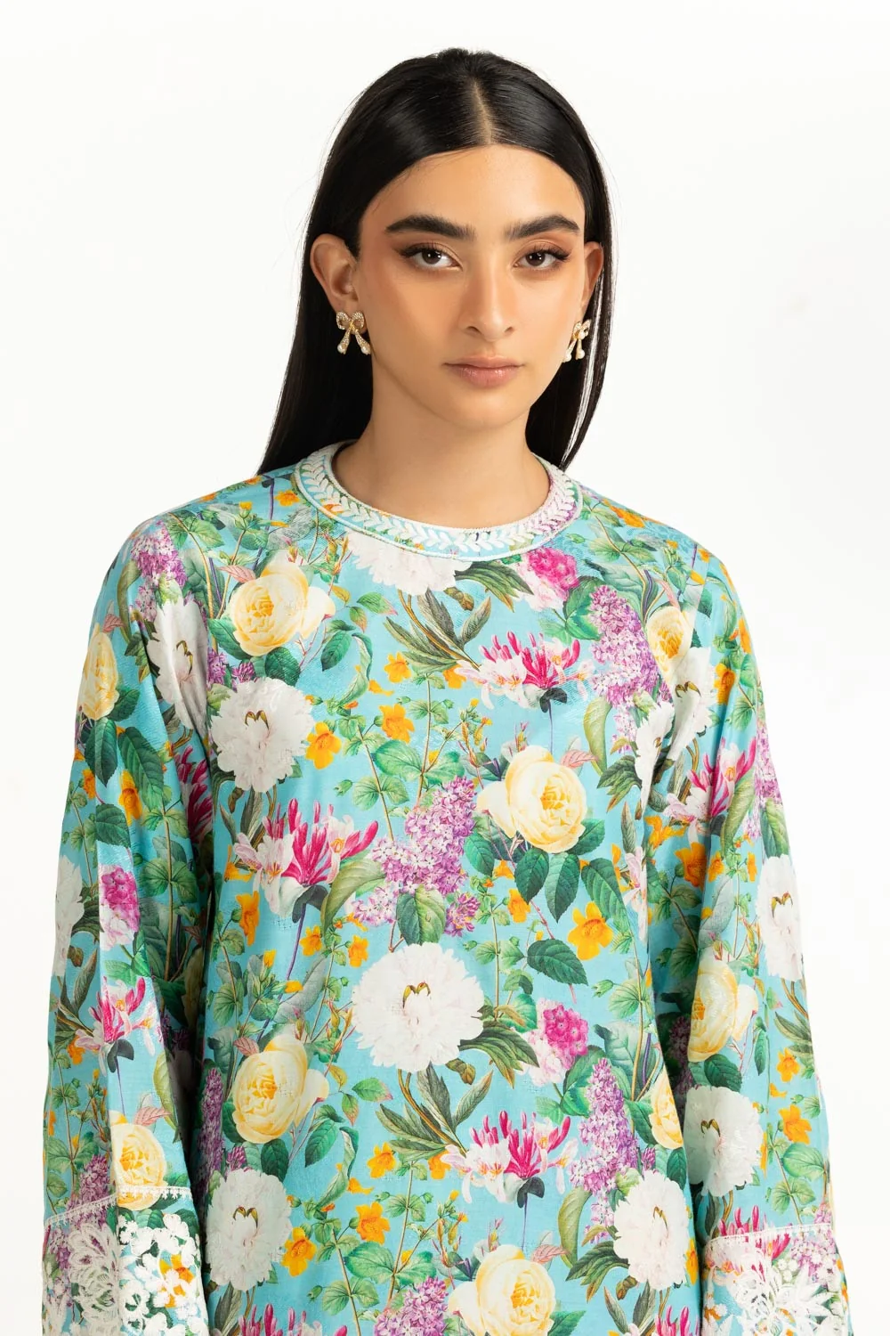 Viscose Jacquard Printed Co-Ord Set With Embroidered - Image 2