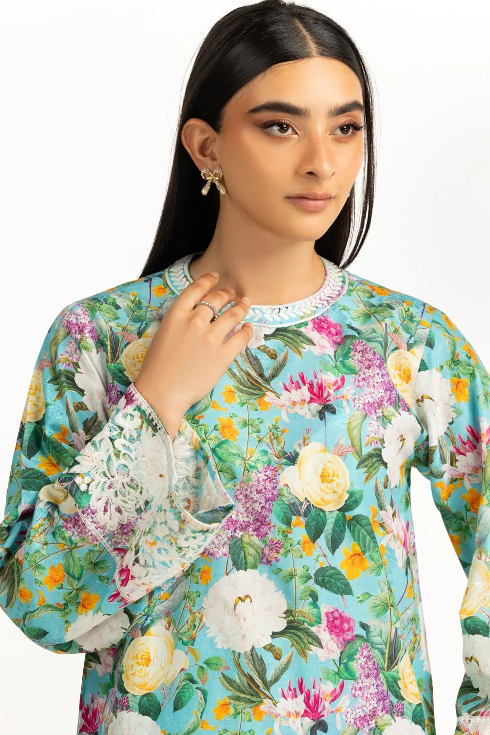 Viscose Jacquard Printed Co-Ord Set With Embroidered - Image 7