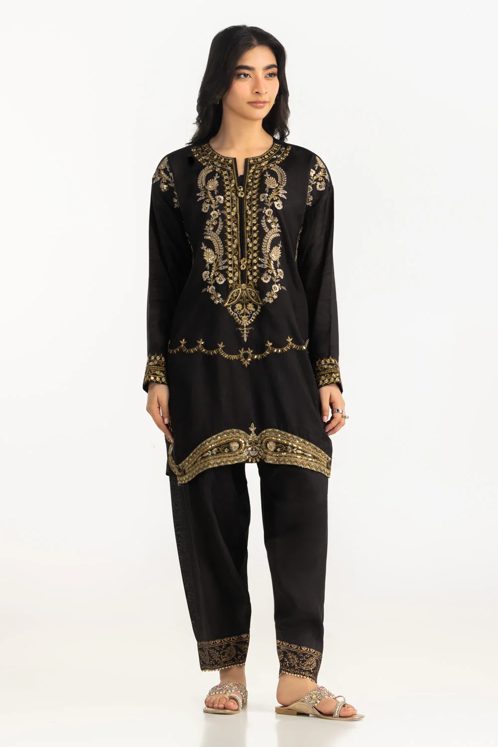 Viscose Raw silk Embroidered Co-Ord Set - Image 3