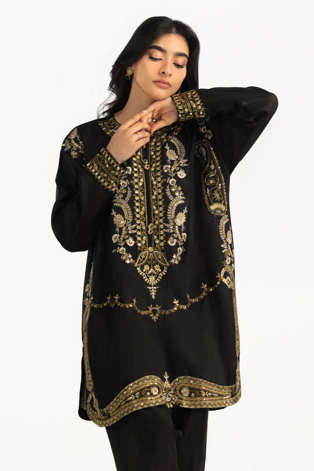Viscose Raw silk Embroidered Co-Ord Set - Image 4