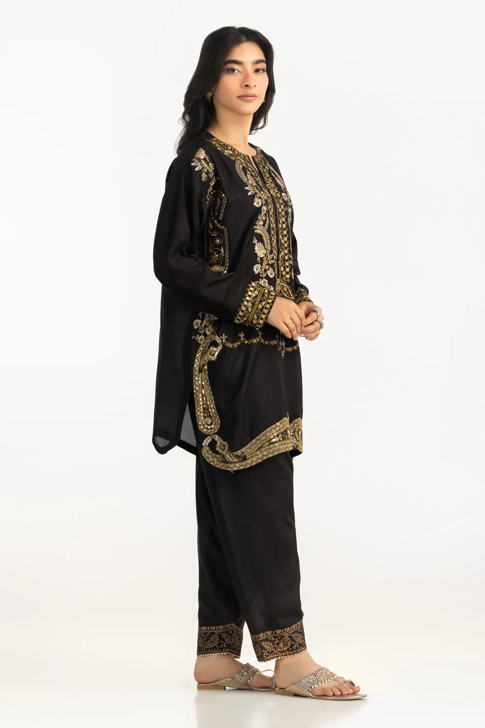 Viscose Raw silk Embroidered Co-Ord Set - Image 5
