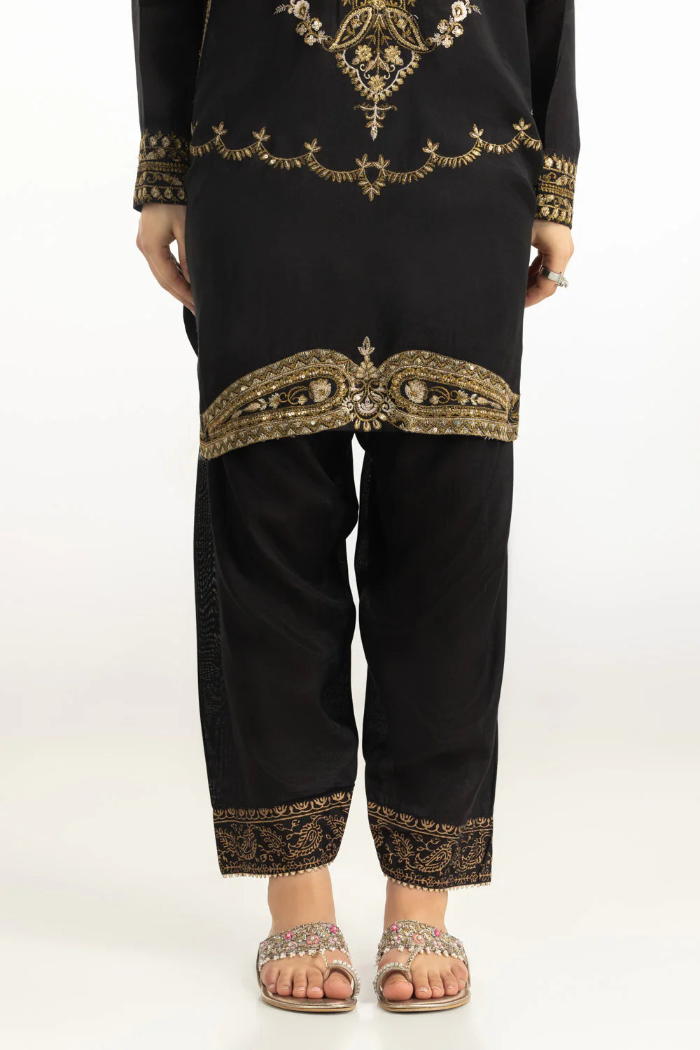 Viscose Raw silk Embroidered Co-Ord Set - Image 8