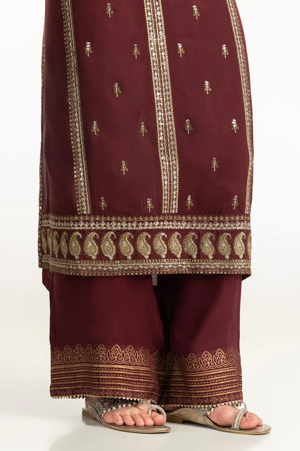 Viscose Raw silk Embroidered Co-Ord Set - Image 6