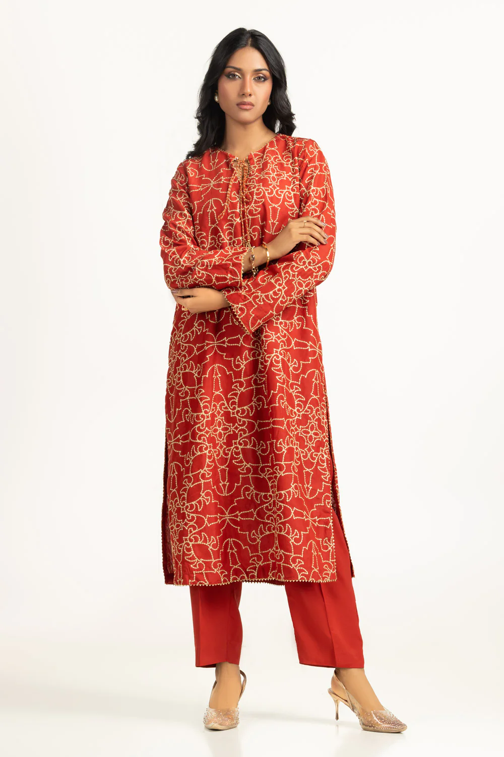 Viscose Rawsilk Embroidered Shirt And Trouser - Image 3