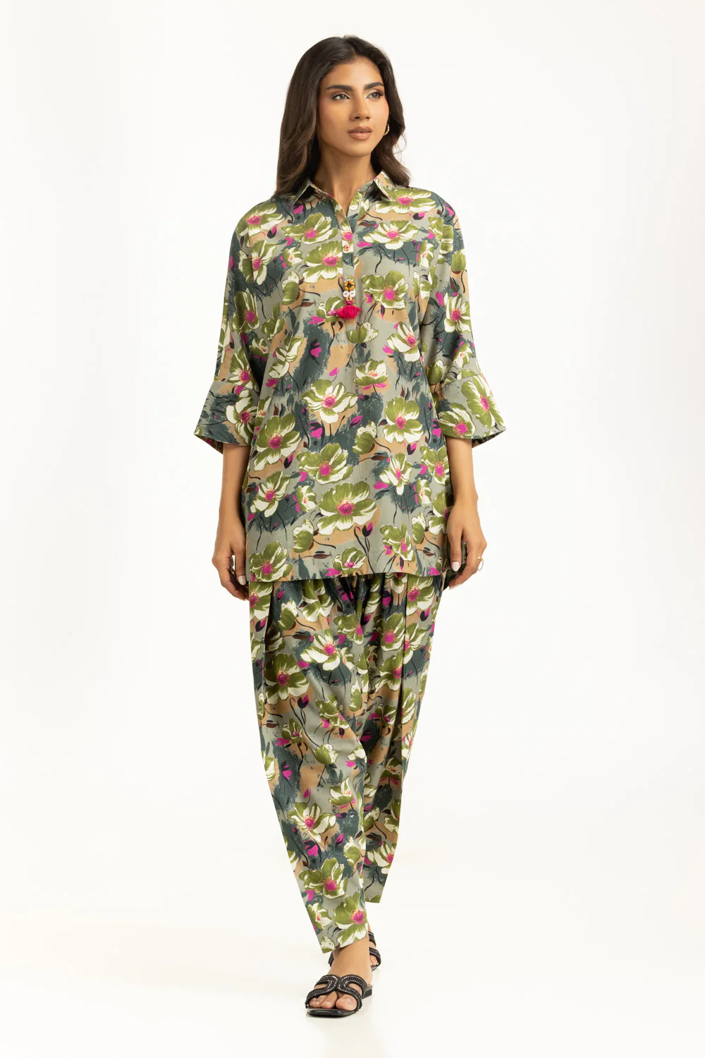 Viscose Slub Printed Co-Ord Set - Image 3