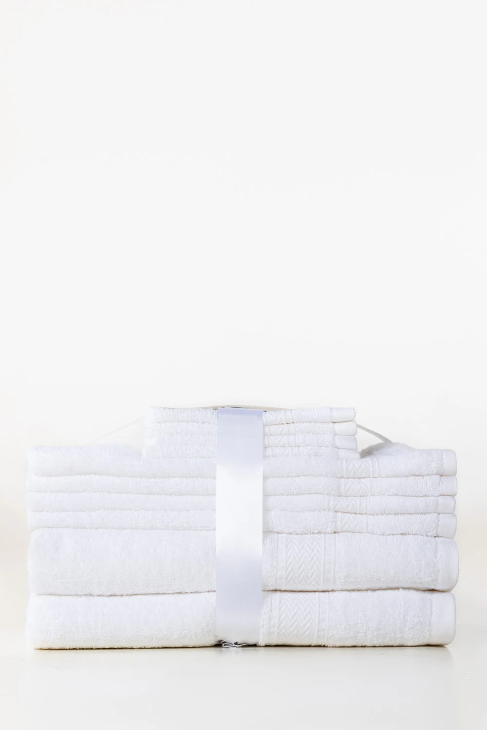 White 10pcs Zero Twist Towel Set
