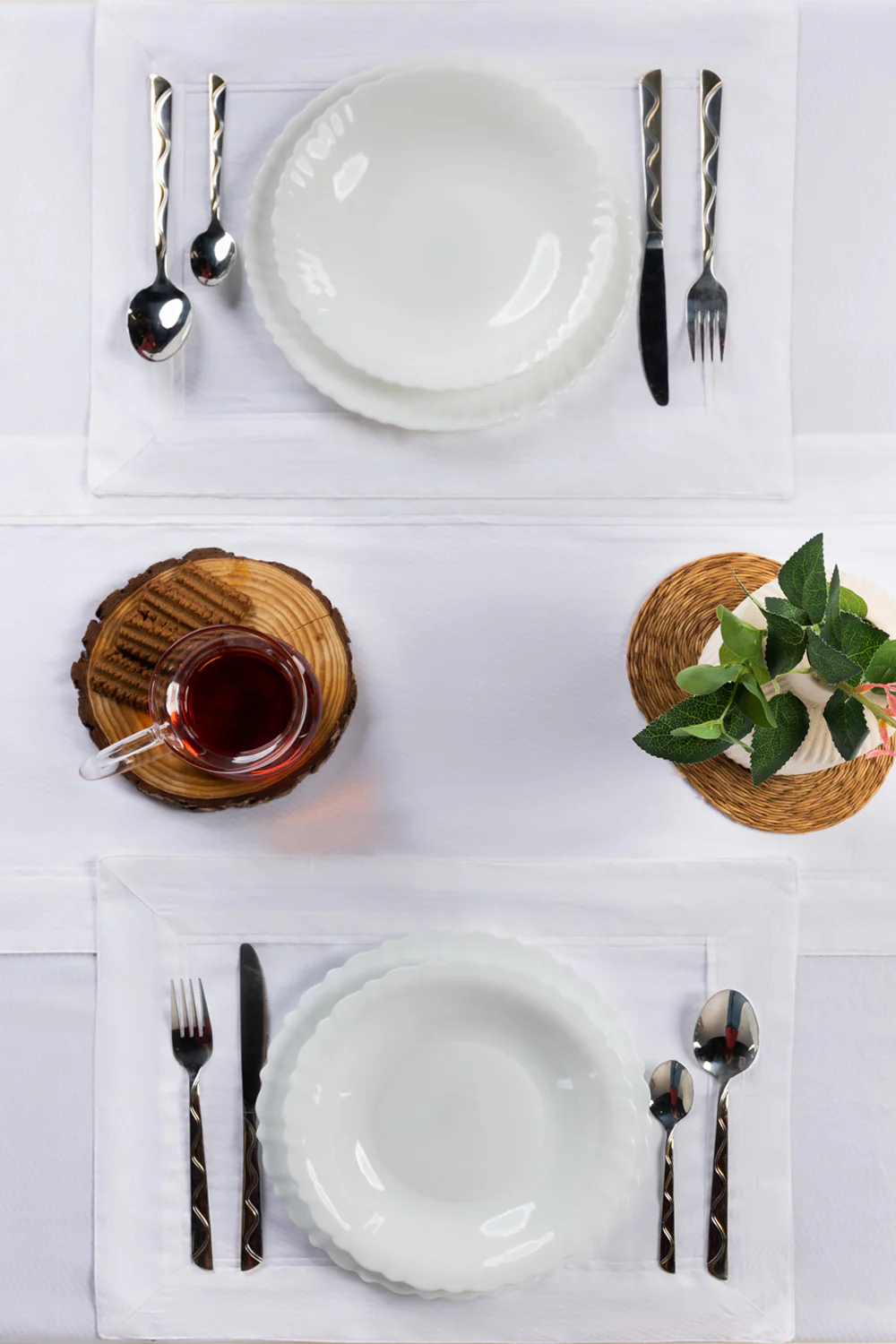White Cube Dobby Table Cover - Image 5