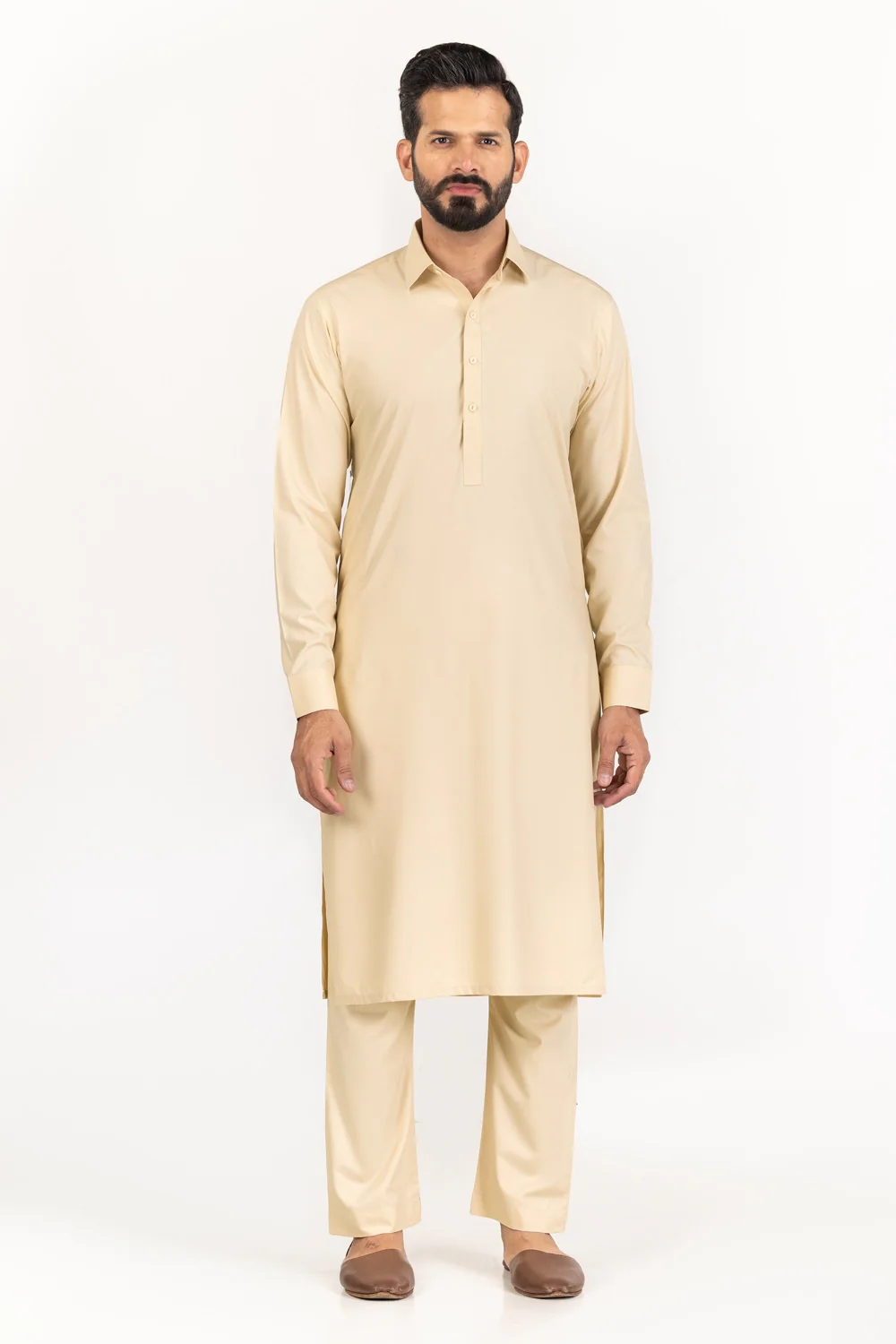 White Gold Unstitched Fabric Cotton-LF - Image 22
