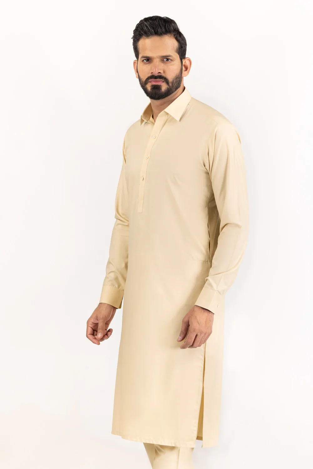 White Gold Unstitched Fabric Cotton-LF - Image 7