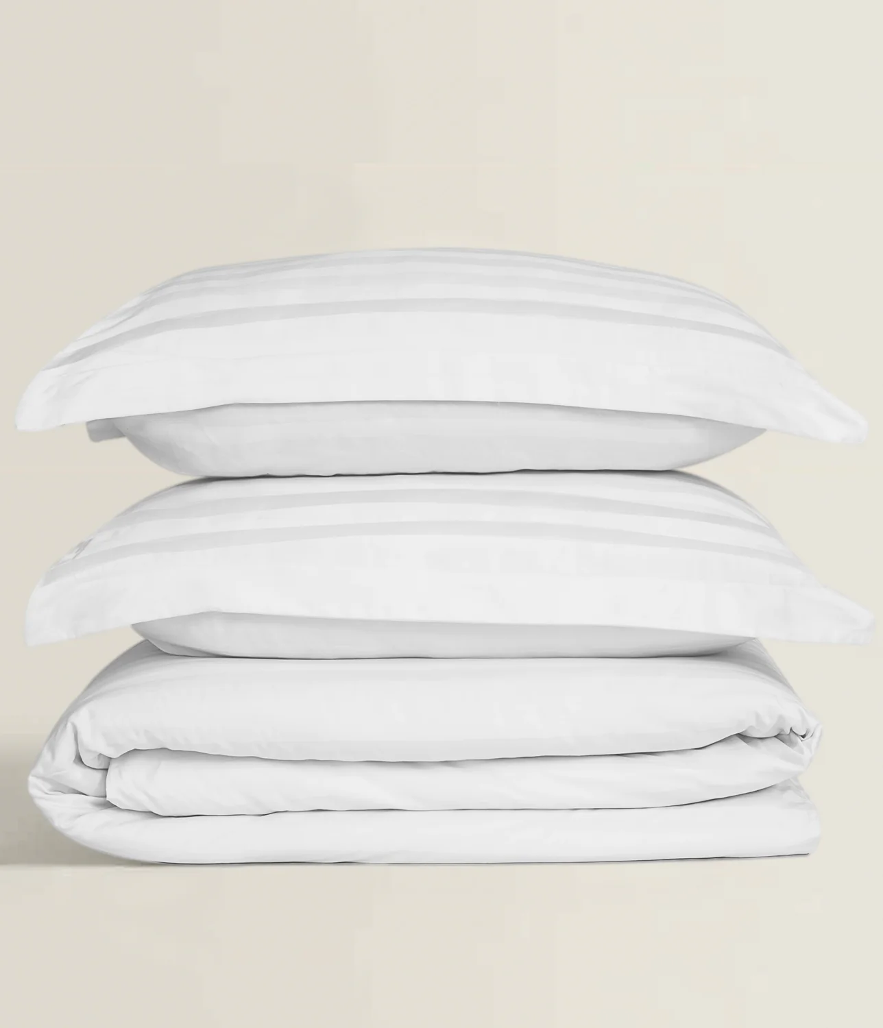 White Stripe Satin T-250 Quilt Cover Set 24 - Image 2