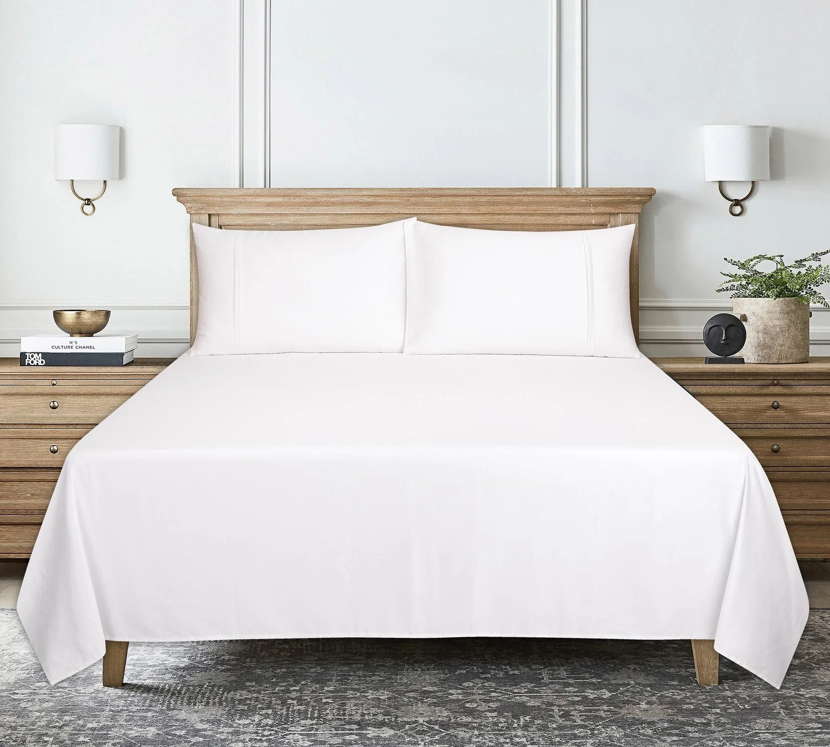 White T-200 Bed Sheet Set - Image 2
