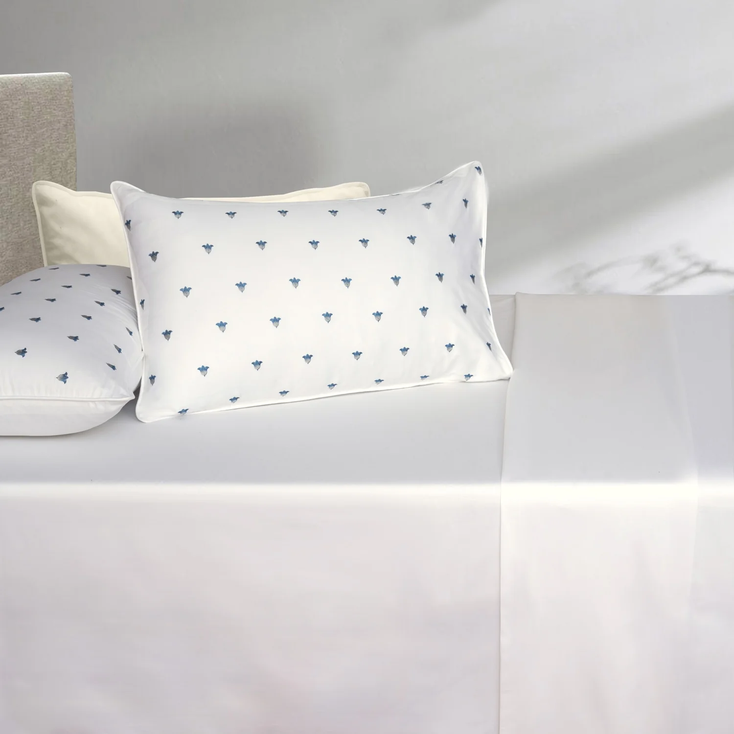 White T-400 Embroidered Bed Sheet Set - Image 3
