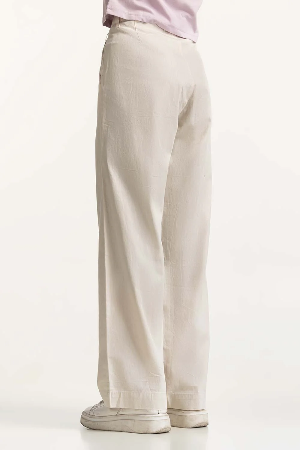 Wide Leg Cotton Linen Blend Trouser - Image 4