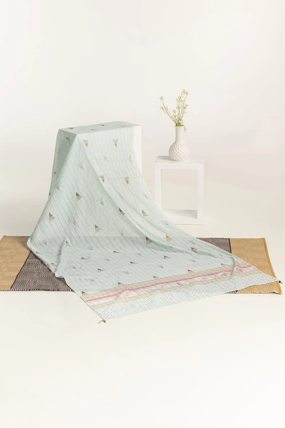 Yarn Dyed Block Printed Dupatta