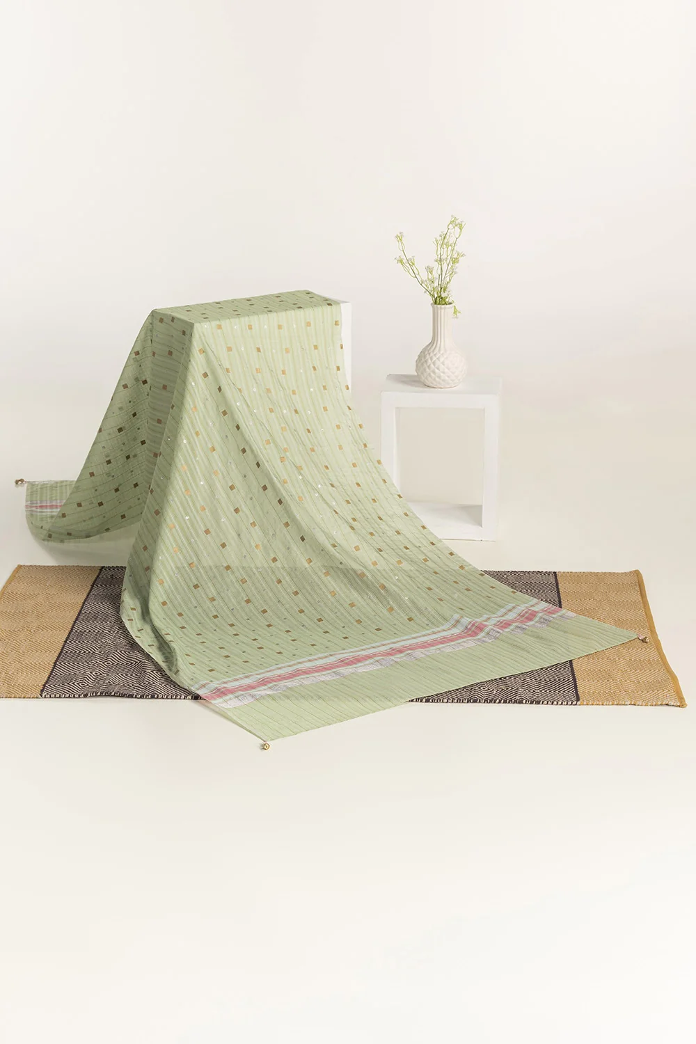 Yarn Dyed Block Printed Dupatta