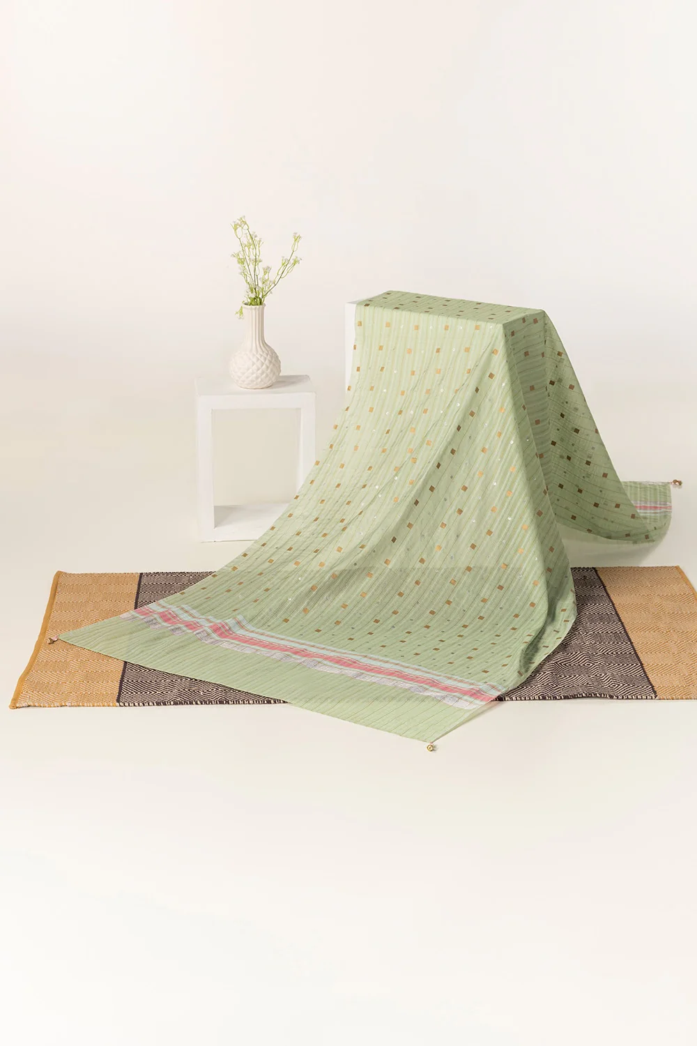 Yarn Dyed Block Printed Dupatta - Image 3