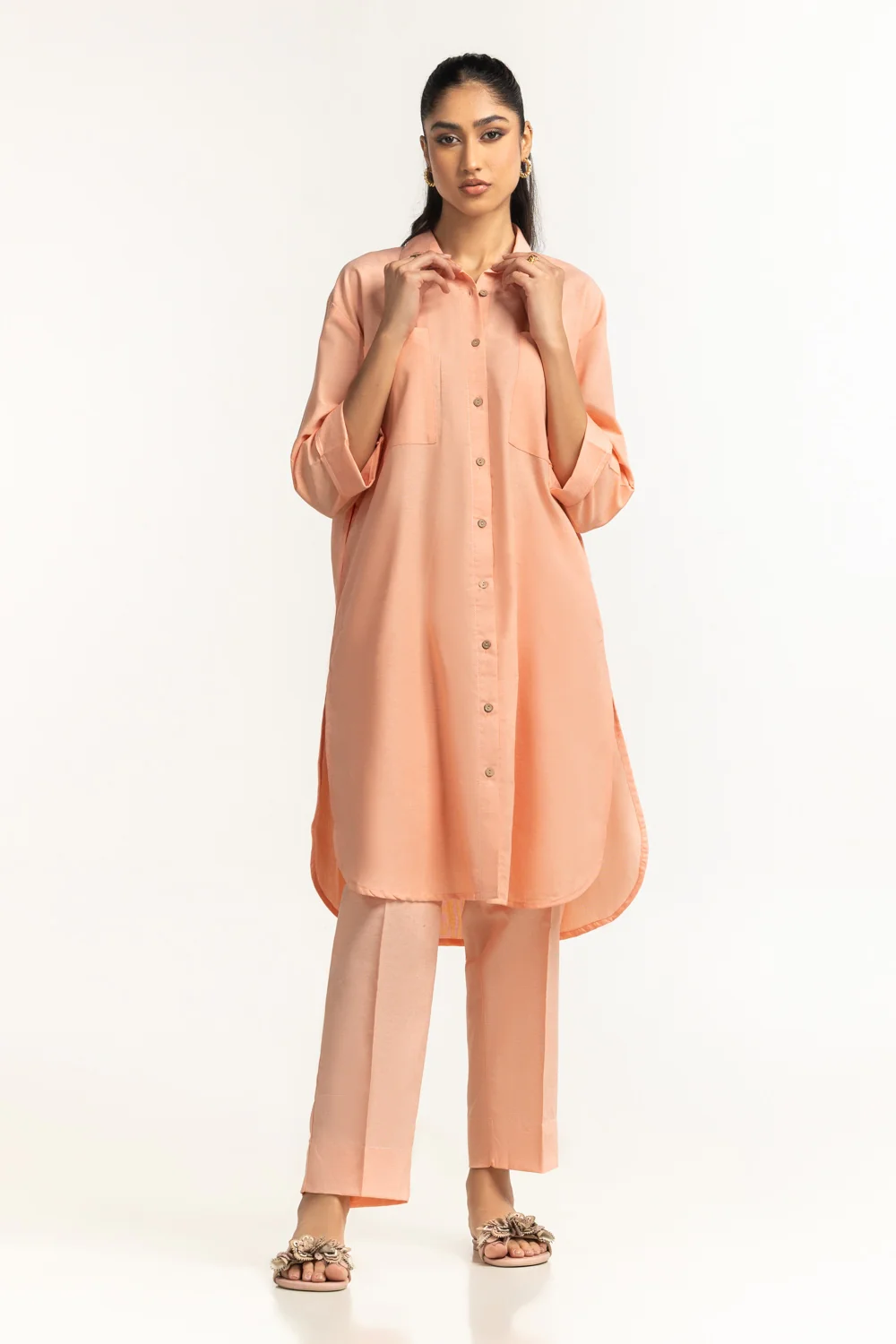 Yarn-dyed Button Down Co-Ord Set - Image 4