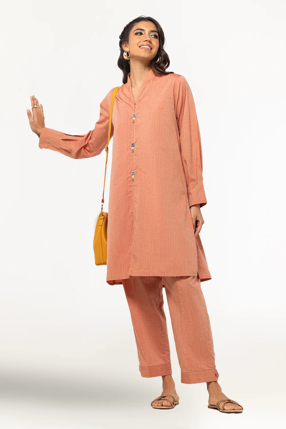 Yarn-dyed Embellished Co-Ord Set