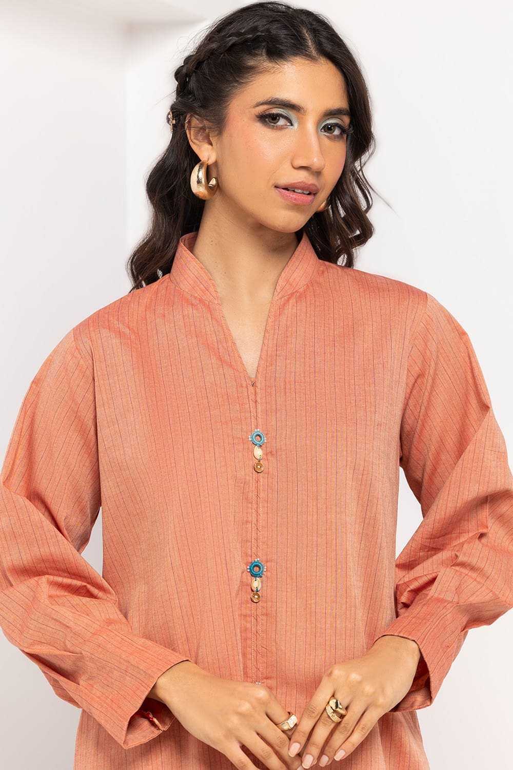 Yarn-dyed Embellished Co-Ord Set - Image 2