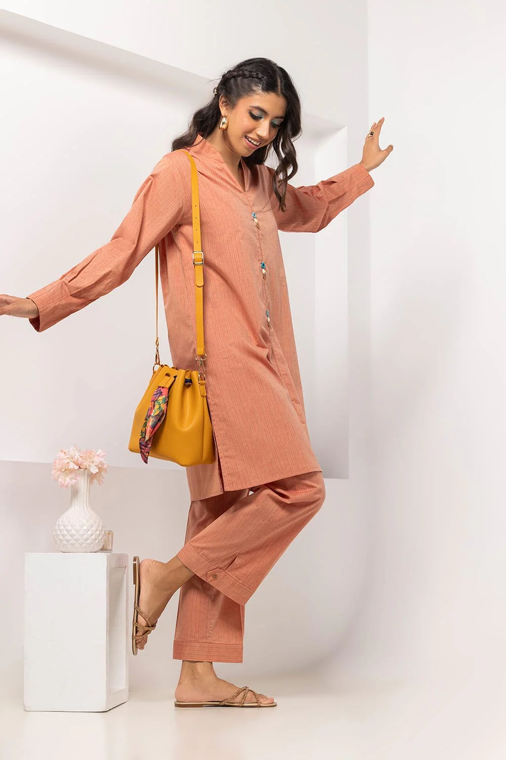 Yarn-dyed Embellished Co-Ord Set - Image 3